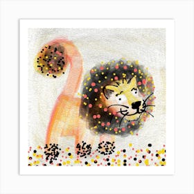 Lion With Polka Dots Art Print