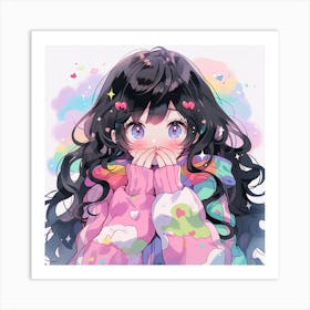 Cute Anime Girl 1 Art Print