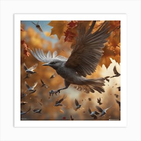 Crow In Flight 1 Art Print