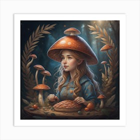 Mushroom Girl 2 Art Print