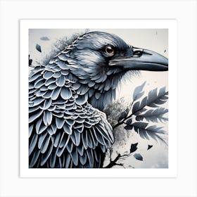 Vektor Create An Exquisite Ink Painting On White Print Art Print