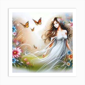 Butterfly Girl 1 Art Print