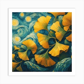 Tropical leaves of ginkgo biloba 10 Art Print