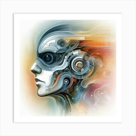 Futuristic Portrait Art Print