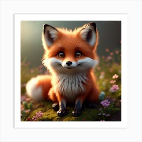 Cute Fox Art Print