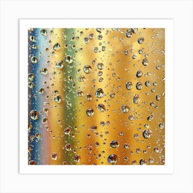 Water Droplets On Glass Art Print