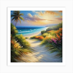 Sunset At The Beach 79 Art Print