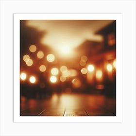 Bokeh Lights At Night Art Print