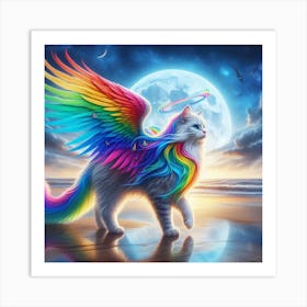 Rainbow Cat Art Print