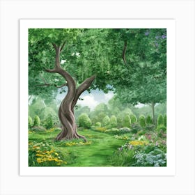 Tree In The Garden Art Print