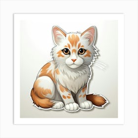 Cute Cat Sticker 1 Art Print