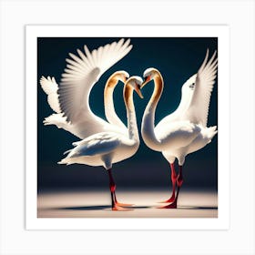 Swans In Love 1 Art Print