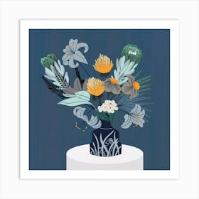 Flowers For Capricorn Square Art Print