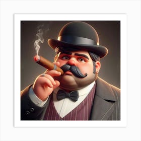 Man Smoking A Cigar 4 Art Print