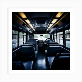 Bus Modern Big Detail Driver Steer Moving Black Front Closeup Speedo Control Speed Auto (5) Art Print