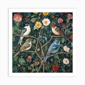 Birds In A Tree Art 22 Art Print