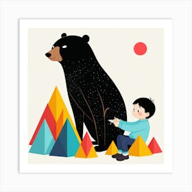 Boy And A Bear 5 Art Print