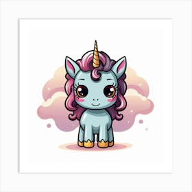 Unicorn With Rainbow Mane 9 Art Print