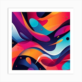 Liquid Shapes Abstract Painting Art Print