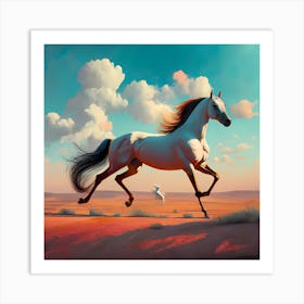 Horse In The Desert Art Print