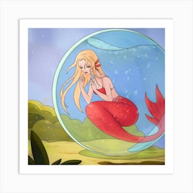 Mermaid In A Bubble Art Print