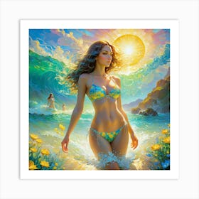 Sunshine beauty blue ocean Art Print