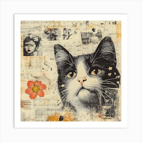 Cat On The Wall Art Print