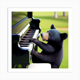 Bear Playing Piano Art Print