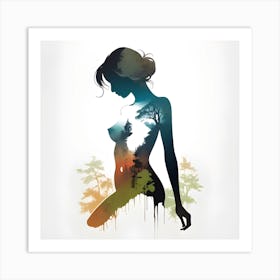 Silhouette Of A Woman Art Print