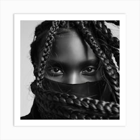 Black Woman With Braids 3 Art Print