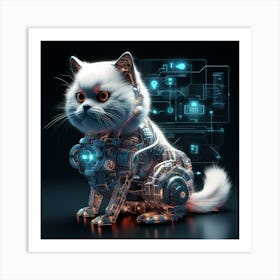 Futuristic Cat 1 Art Print