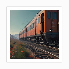 Train On The Tracks 4 Art Print