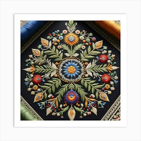 Embroidery Piece With Traditional Pakistani Motifs (4) Art Print