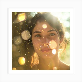 Golden Light Bokeh Art Print