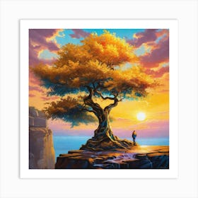 Tree At Sunset 2 Art Print