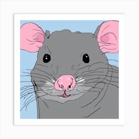 MSPaint Rat Portrait Art Print