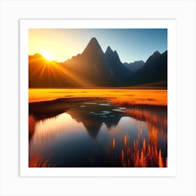 Sunrise In The Mountains 37 Art Print