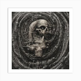 Skull In A Cage Art Print