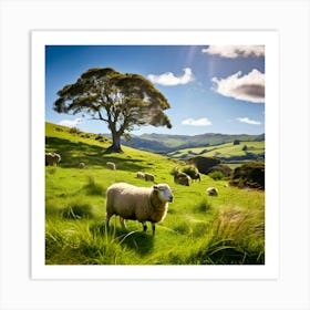 Grass Plant Day Scenic Tour Tourism Rural Green Farm Auckland Cute New Background Scener (2) Art Print