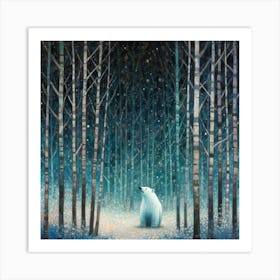 Polar Bear In The Woods 1 Art Print