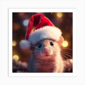 Christmas Rat Art Print