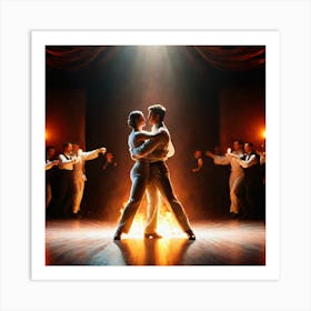 Couple Dancing On Stage Art Print