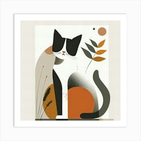 Minimalist Cat Art Print