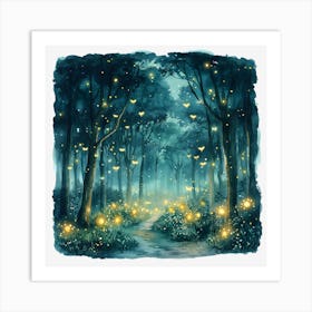 Fireflies In The Forest 1 Poster