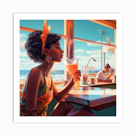 Girl At The Beach 2 Art Print