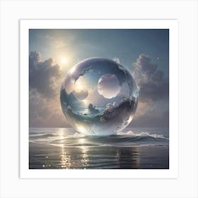 Sphere In The Ocean Art Print