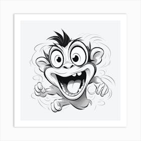 Monkey Running Vector Illustration Art Print