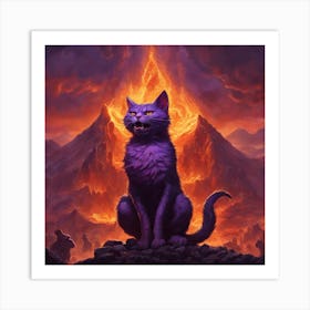 Purple Cat Art Print