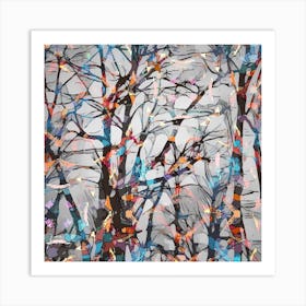 Forest Abstract Artwork Colorful Art Print