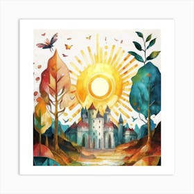 Watercolor landscapes 3 Art Print